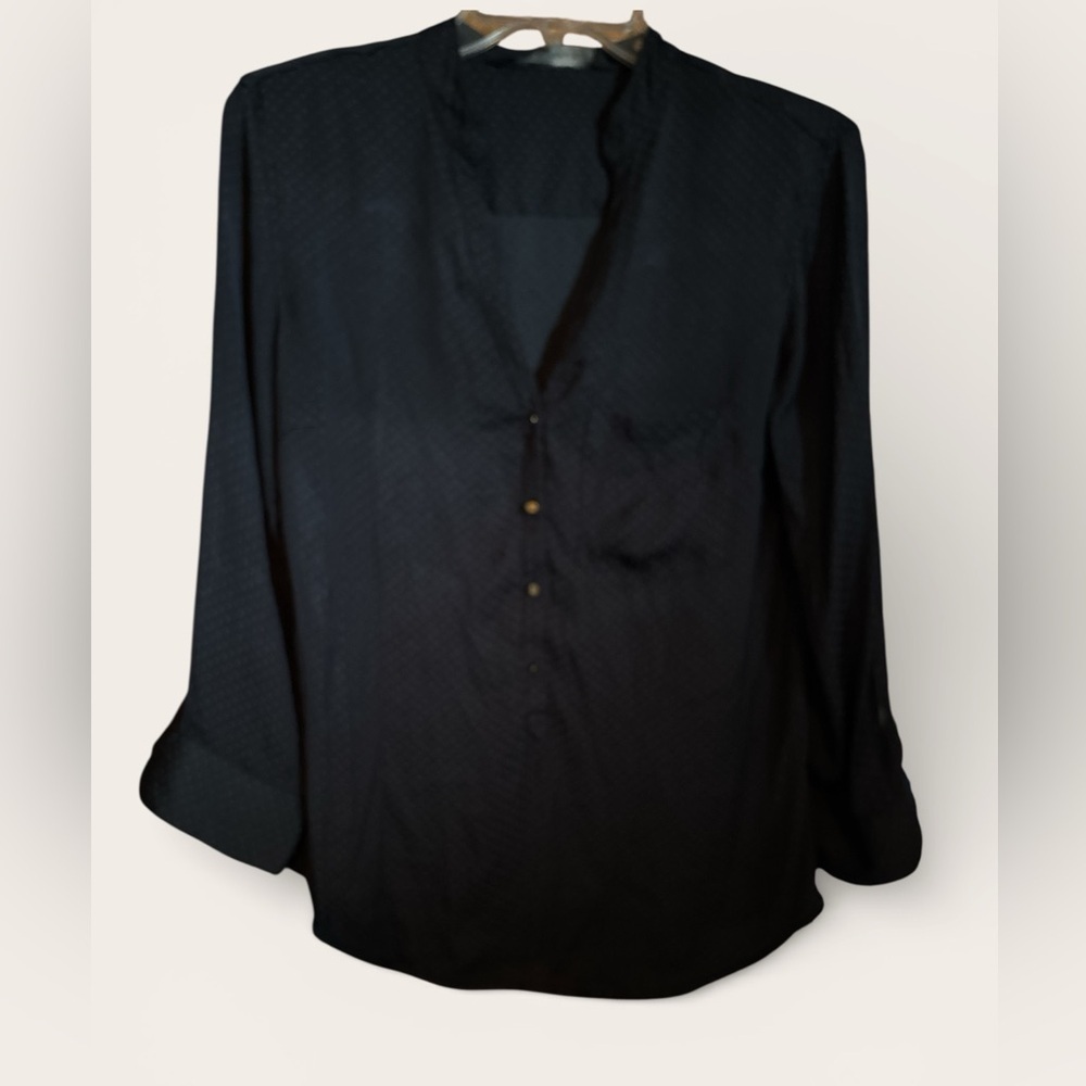 Zara Black Button-Up Blouse - Picture 1 of 2